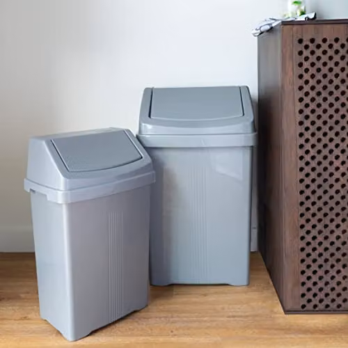 Wham Casa 2 Piece Silver Swing Bin Set – 1