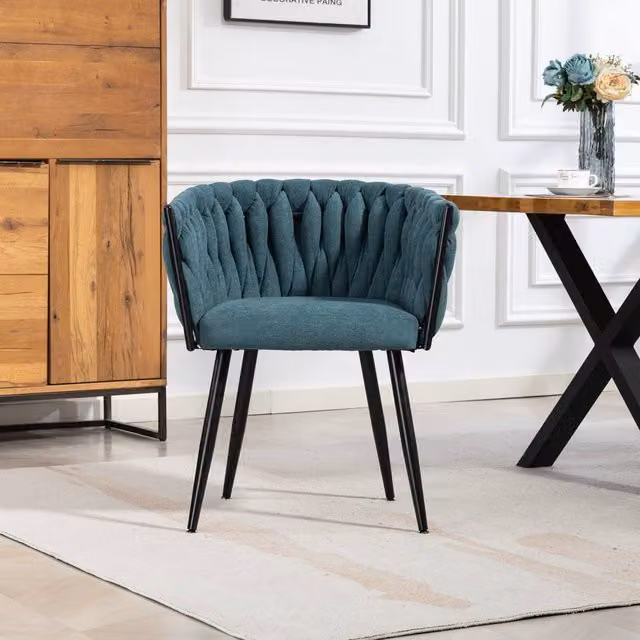 Artemis Home Aneta Fabric Accent Chairs, Set of 2, Petrol Blue – 1