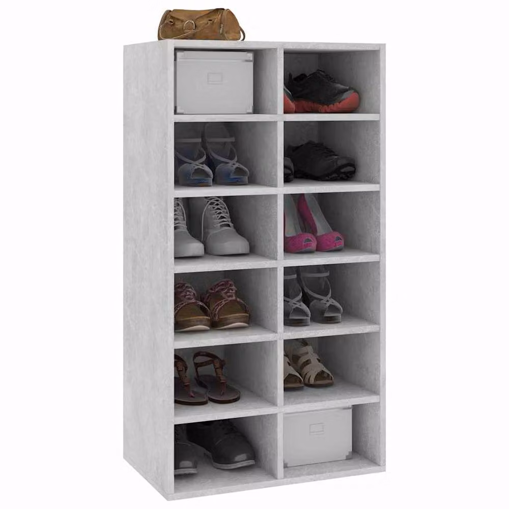 Berkfield Home Grey Concrete Effect Shoe Rack, W/D/H: 54 x 34 x 100.5 cm – 3