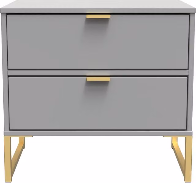 Ready Assembled 2 U Tamworth 2 Drawer Bedside Cabinet in Dark Grey