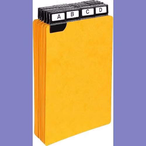 Exacompta Alphabetical Record Card Inserts, A5, Yellow with Metallic Black Tabs, 24 Tabbed Parts – 3