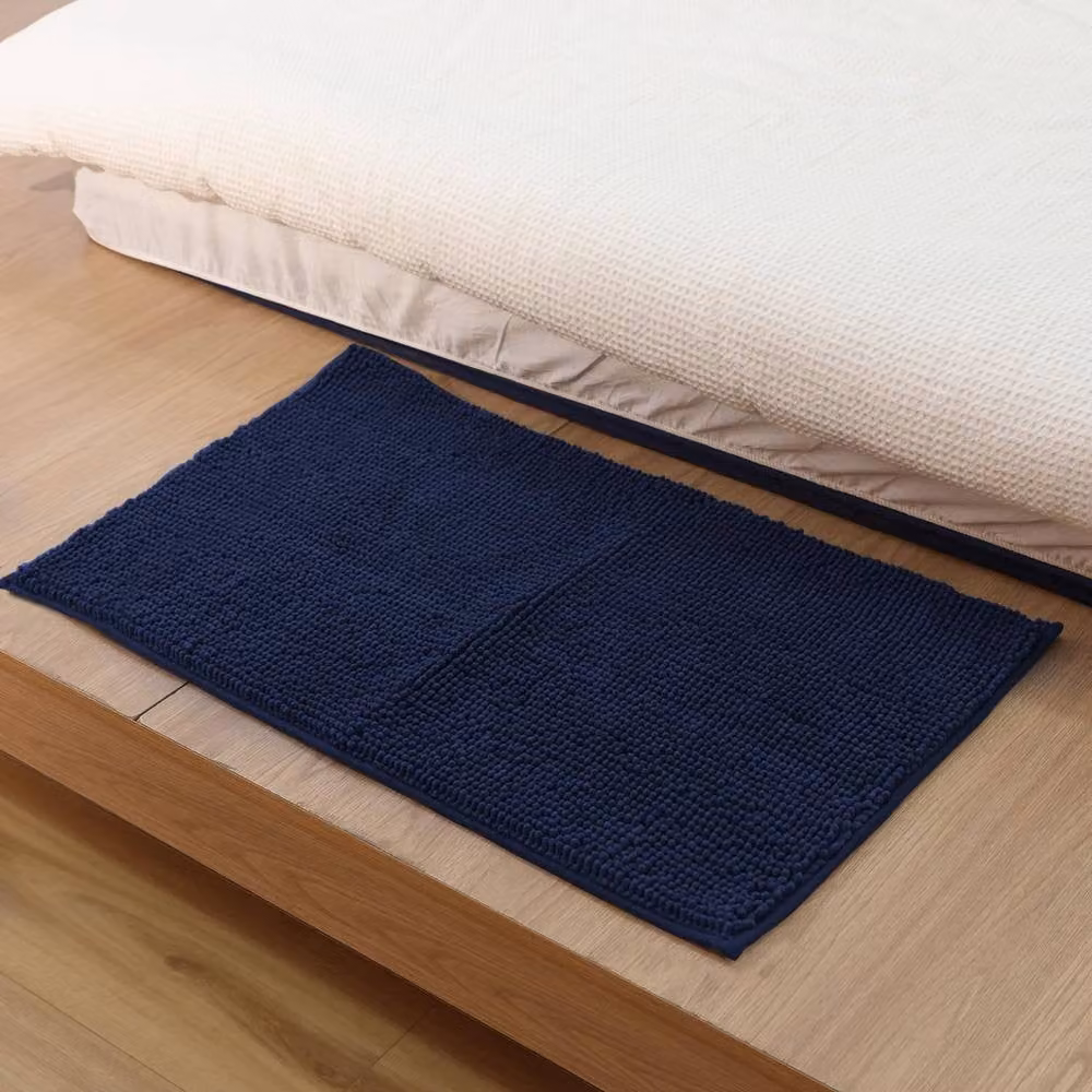 Keplin Non-Slip Microfibre Chenille Bath and Toilet Mat, Blue, W: 50 cm, D: 80 cm – 6