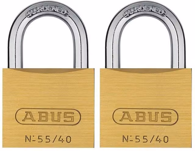 ABUS Brass Padlocks Twin Pack in Yellow and Gold