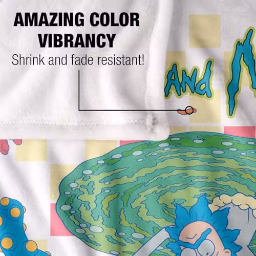 LOGOVISION Rick and Morty Falling Portals Super Soft Silky Touch Fleece Throw Blanket, Multicolour, W: 152 cm, D: 127 cm – 2