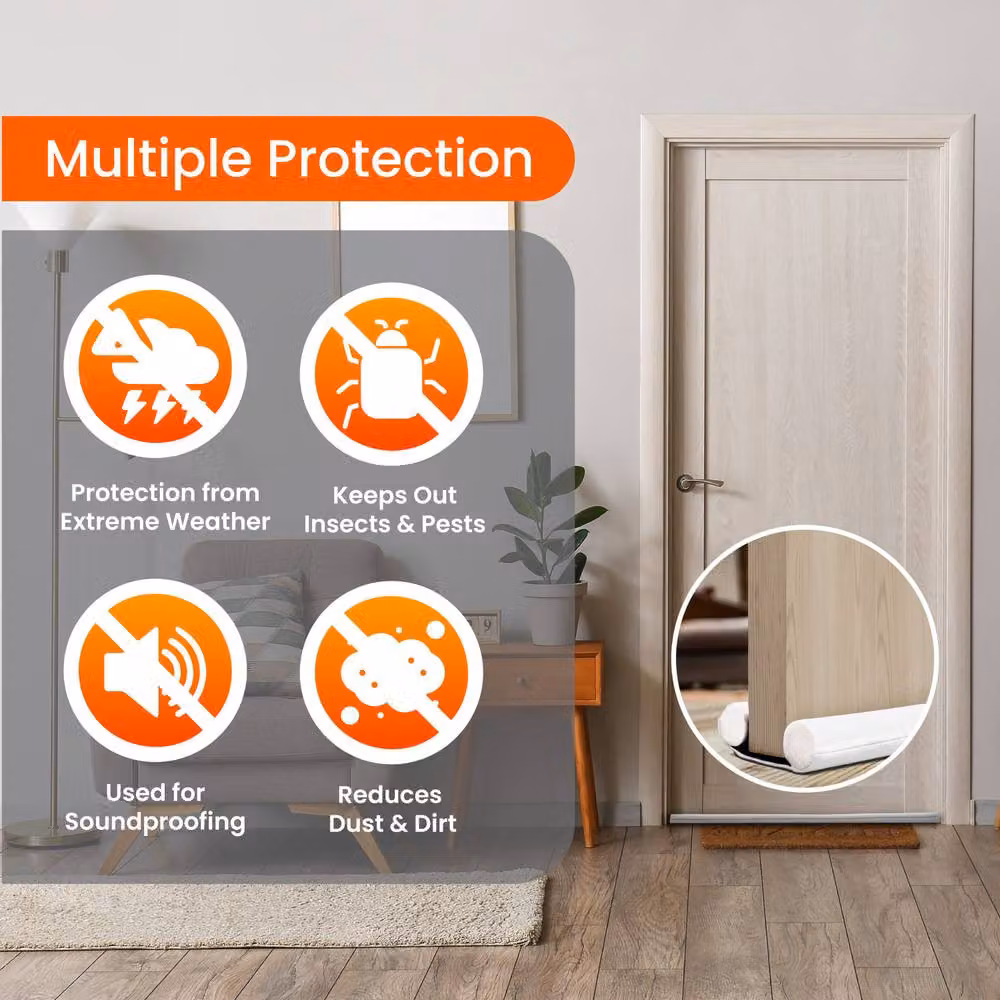Volila Double Sided Door Draught Excluder, White – 5