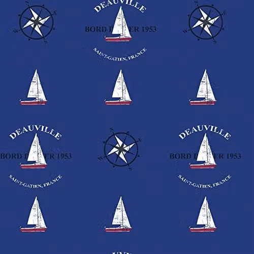 Galerie Deauville 2 Boats Design Nautical Wallpaper, Navy Blue, W: 53 cm, L: 10 m – 1