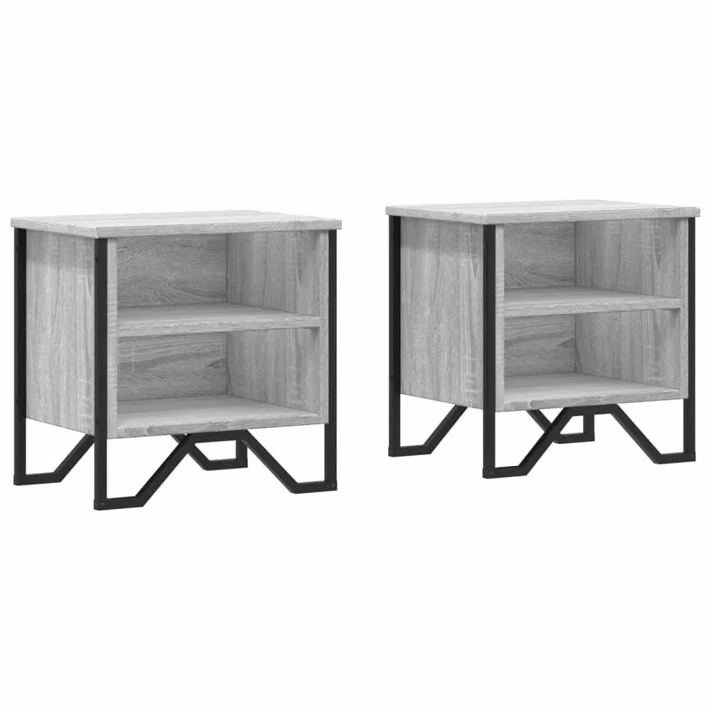 Berkfield Home Grey Sonoma Bedside Cabinet Set of 2, W/D/H: 40 x 30 x 40 cm – 2