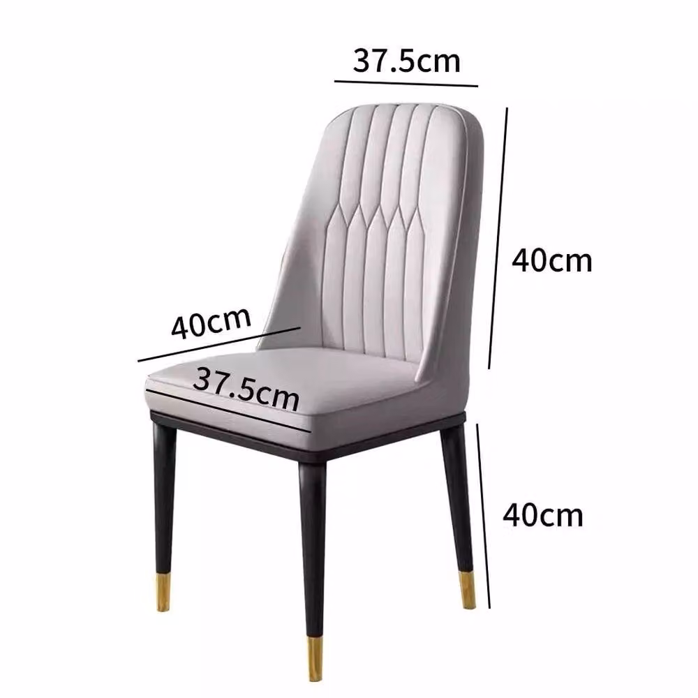 SPETLEK Set of 2 Grey Leather Modern Kitchen and Dining Chairs – 5
