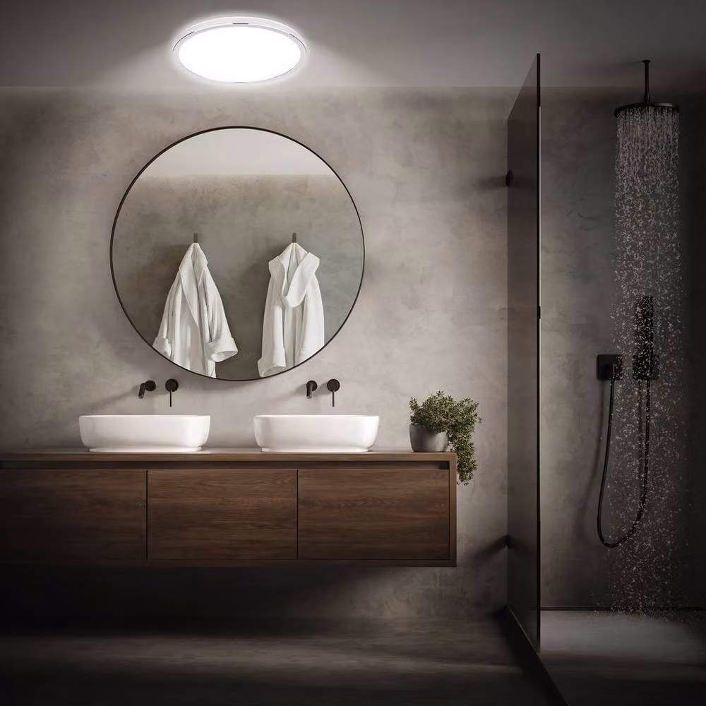 Briloner LED Ceiling Lamp in Silver Chrome, IP54, 22W, 3000lm, Diameter: 42 cm – 5