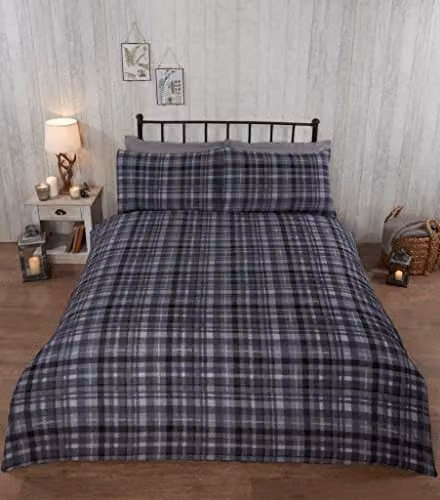Rapport Home Angus Stag Reversible Brushed Cotton Flannelette Duvet Cover and Pillowcase Set, Grey, W/D/H: 135 x 200 cm and 50 x 75 cm – 3