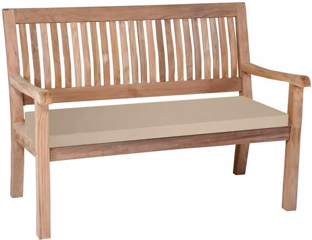 Roseley Water Repellent 3 Seater Rectangular Bench Pad in Beige with Foam Filling and Polyester Cover