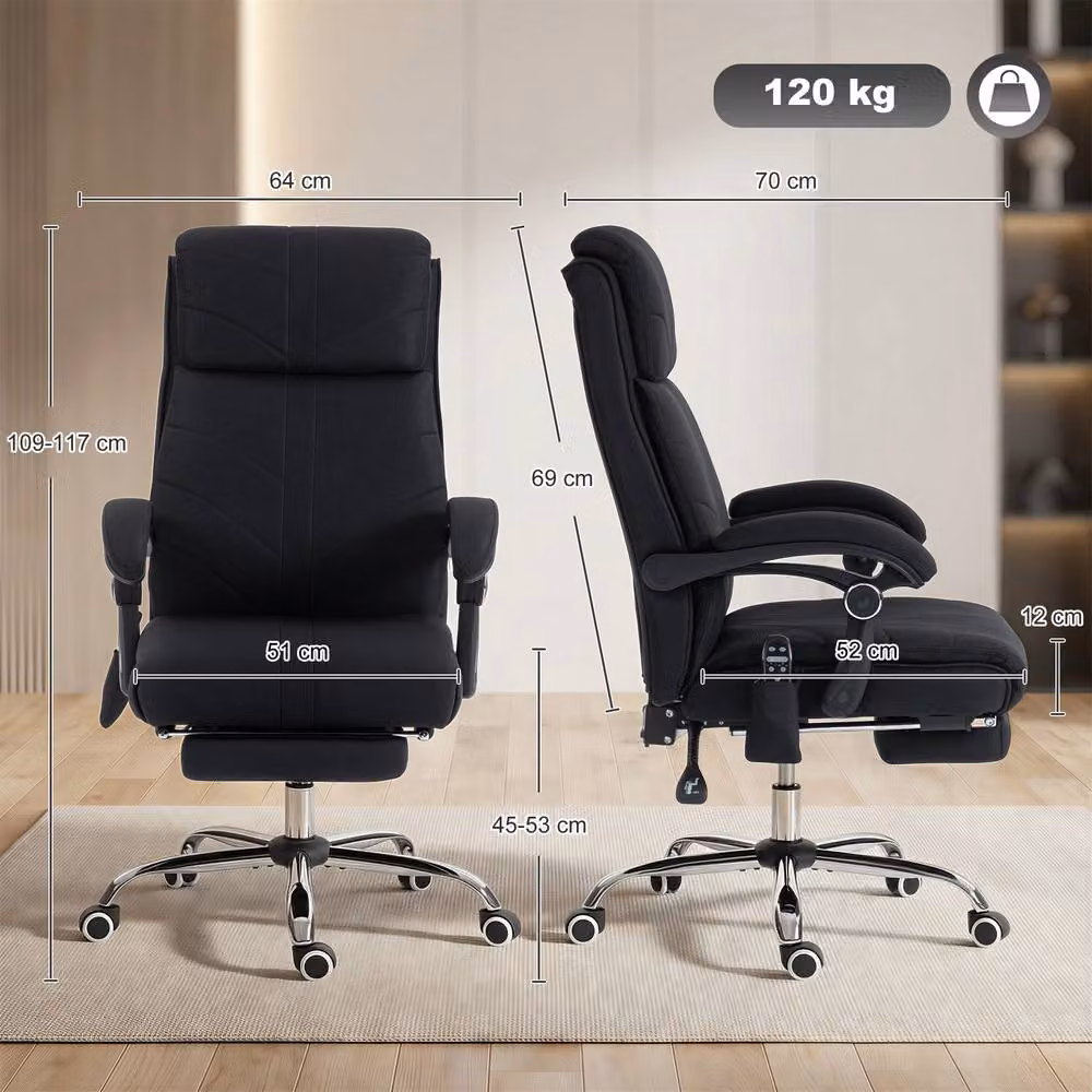 STILVORA Black Executive Office Chair with Headrest and Armrests – 3