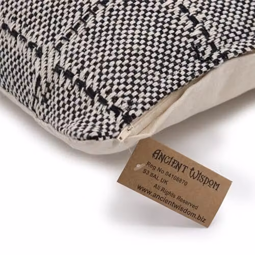 KDMD Classic Square Cotton Cushion Cover in Grey and Black, W/D/H: 40 x 40 x 40 cm – 2