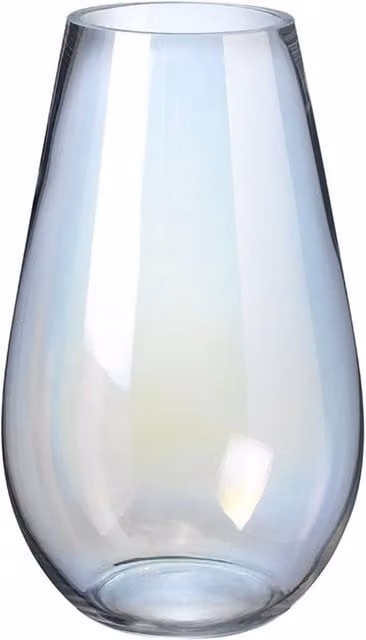 Kingsbury Gifts Pearlescent Clear Glass Tabletop Vase, Height: 25 cm