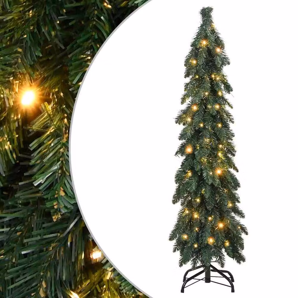 Berkfield Home Beautiful Green Artificial Pre-lit Christmas Tree with 60 LEDs, H 120 cm x W 40 cm x D 40 cm – 2