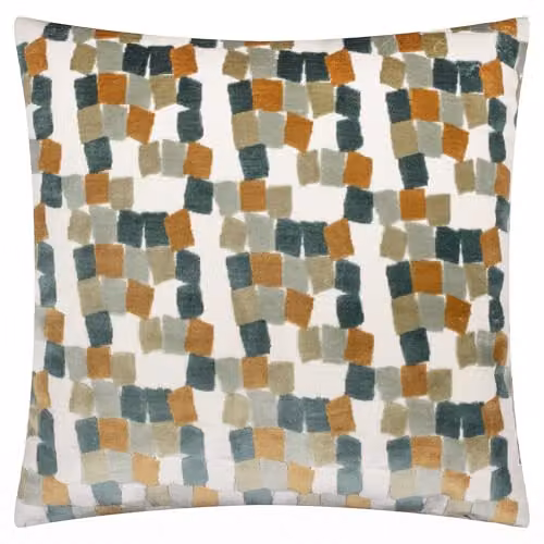 Riva Home Metro Blocks Green Velvet Jacquard Decorative Square Cushion, W/D/H: 45 x 45 x 45 cm – 1