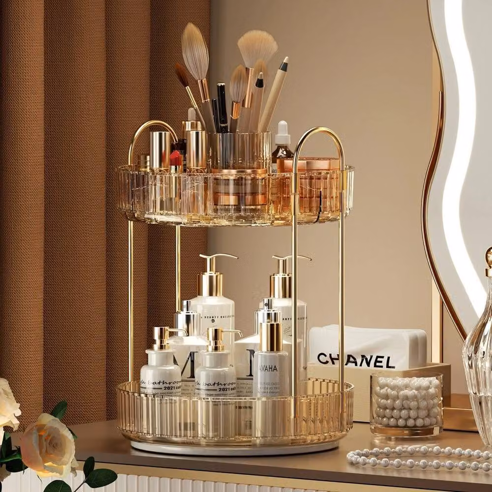 KORVIXA Gold Cosmetic Storage Box and Perfume Display Stand – 5