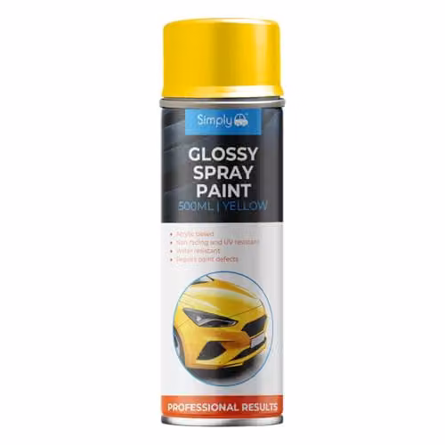 Simply Auto Glossy Yellow Acrylic Spray Paint, 500ml – 1