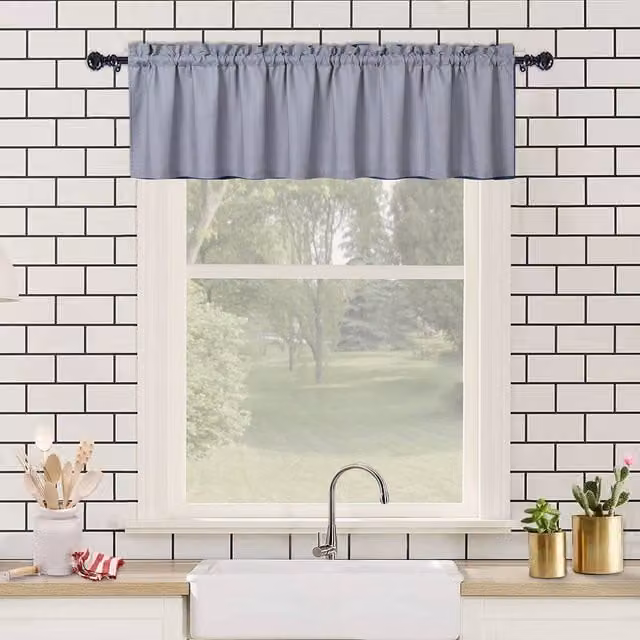 London Boutique Grey Waterproof Seersucker Texture Embossed Curtains, W: 152.4 cm, H: 38.1 cm