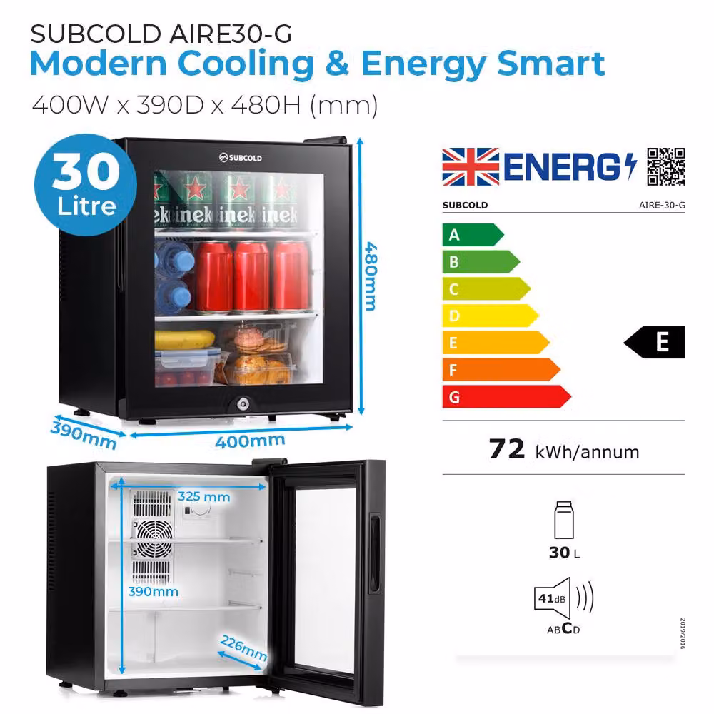 Subcold AIRE30 Thermoelectric LED Mini Fridge in Black – 5