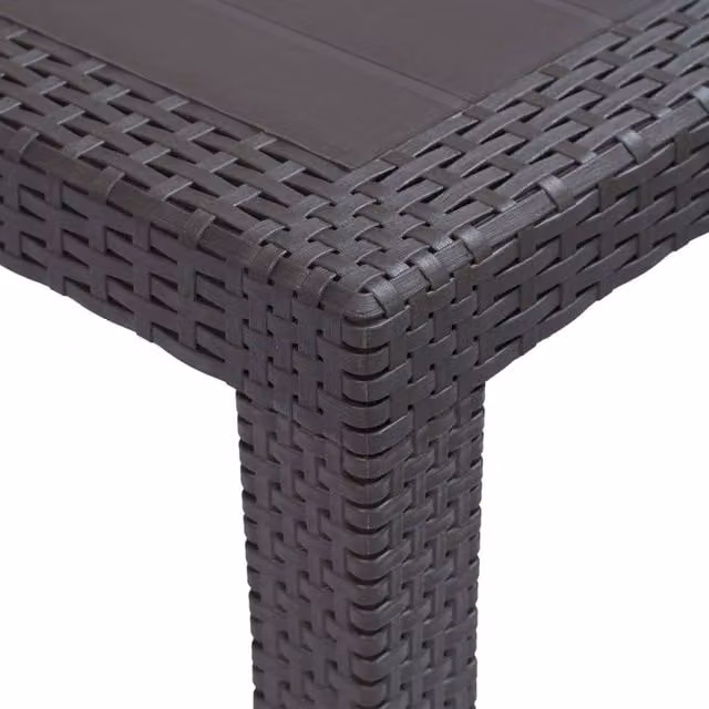 Berkfield Home Brown Plastic Rattan Look Garden Table, W/D/H: 150 x 90 x 72 cm – 1