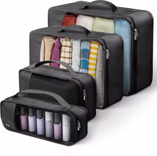 LUGG Lightweight Packing Cubes Set of 4 in Black