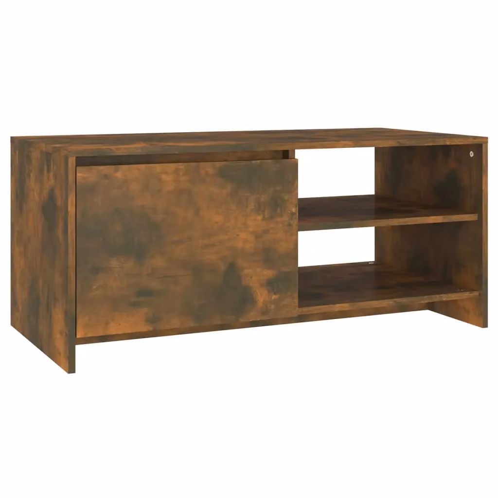Berkfield Home Modern Smoked Oak Coffee Table in Brown, W/D/H: 102 x 50 x 45 cm – 2