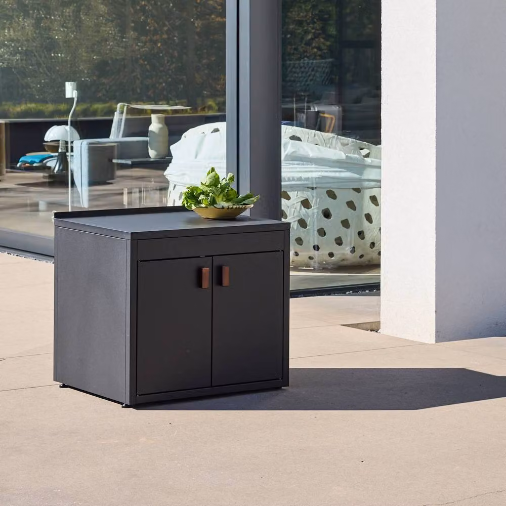 sweeek Black Steel Outdoor Kitchen Storage Module with 2 Hinged Doors W/D/H: 75.5 x 60.0 x 70.0 cm – 3