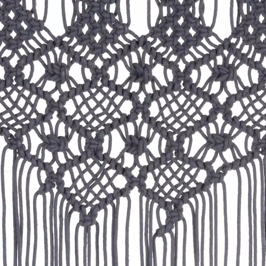 Berkfield Home Macrame Curtain in Anthracite, W/D/H: 140 x 240 cm – 3