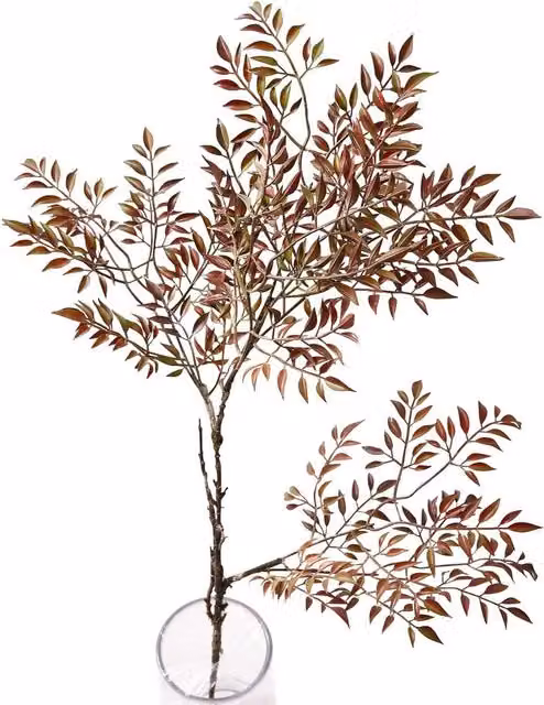 Bloom Artificial Single Surrey Foliage Flower Stem, Brown, Length: 82 cm