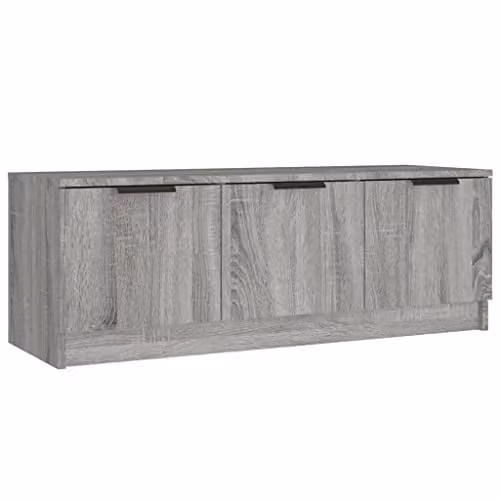 vidaXL Modern Grey TV Cabinet in Engineered Wood, W: 102 cm, D: 35 cm, H: 36.5 cm – 1