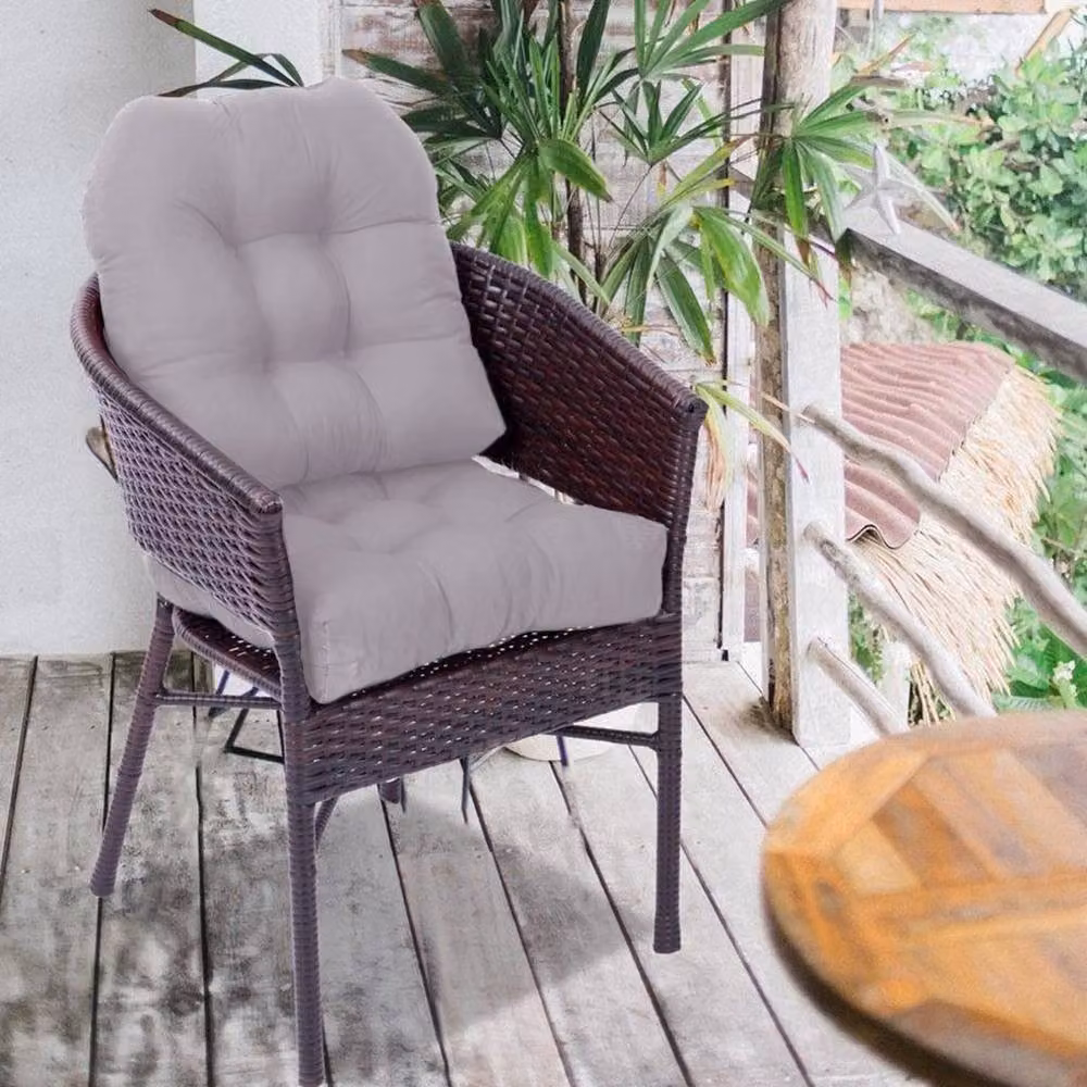 EONLION Grey 2-Piece Rectangular Seat Pad Set, W: 120 cm, D: 90 cm – 3