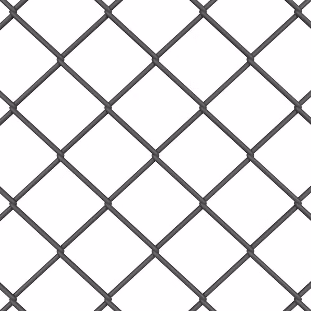 Berkfield Home Grey PVC-Coated Steel Chain Link Fence with Black Round Wire – 4