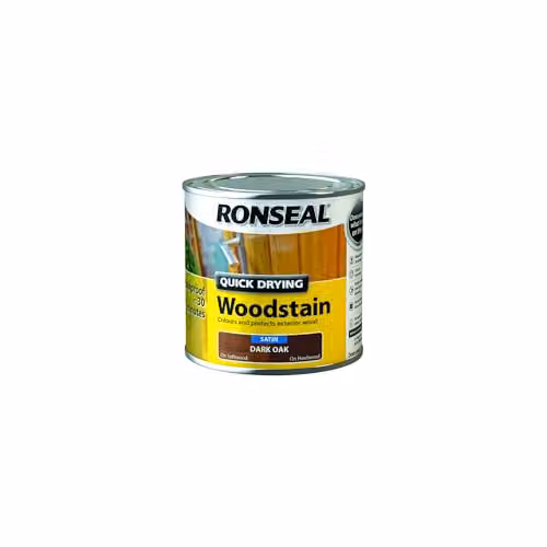 Ronseal Quick Dry Woodstain in Dark Oak, Satin Finish, 250ml – 3
