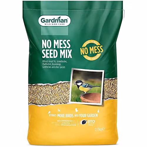 Gardman A05552 No Mess Seed Mix, Natural, 12.75 kg