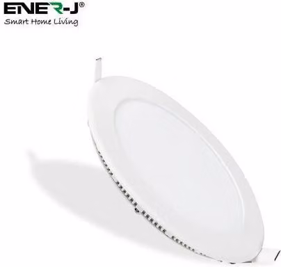 ENER-J 12W Recessed Round LED Mini Panel, White, 6000K Cool White, Pack of 4