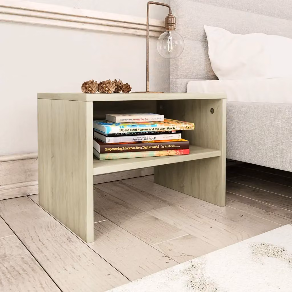 Berkfield Home Set of 2 Sonoma Oak Bedside Cabinets in Brown, W/D/H: 40 x 30 x 30 cm – 2