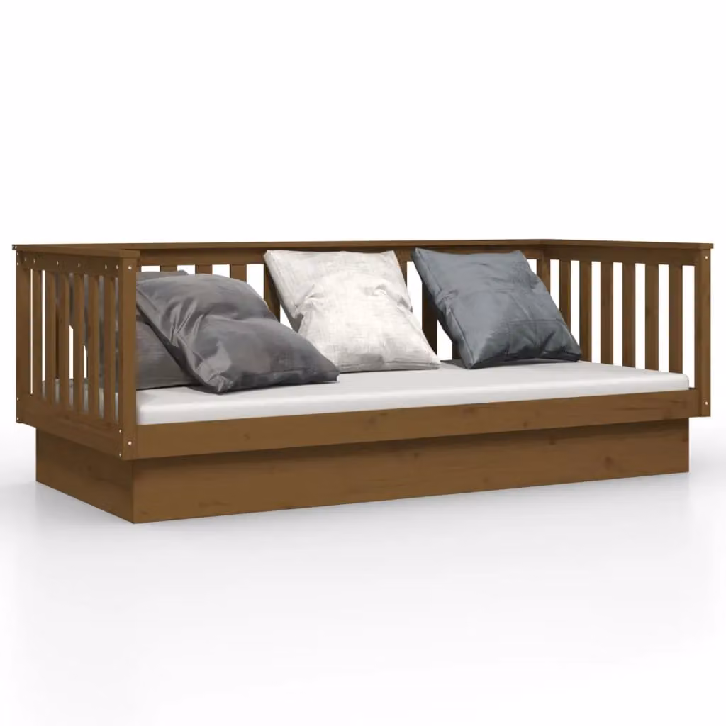 Berkfield Home Rustic Solid Wood Pine Day Bed, Brown, W: 80 cm, L: 200 cm – 2
