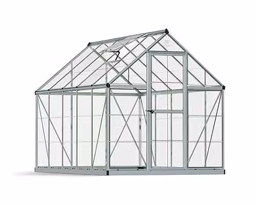 Palram Canopia Harmony 6x10 Silver Greenhouse with Clear Polycarbonate Panels and Aluminium Frame