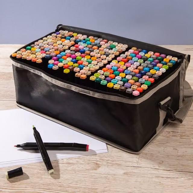 Art Studio Premium Pack of 262 Dual Ink Markers in Multicolour with Carry Case