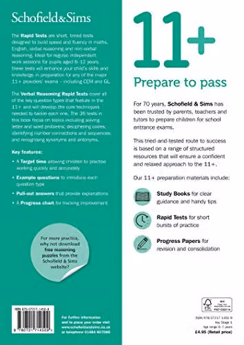 Schofield & Sims 11+ Verbal Reasoning Rapid 10-Minute Tests Book 1 for GL and Other Test Providers, Year 2, Ages 6-7 – 2