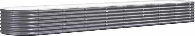 Berkfield Home Garden Powder-coated Steel Raised Bed in Anthracite, W/D/H: 368 x 80 x 36 cm – 1