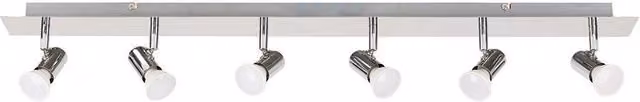 ValueLights Consul 6 Way Adjustable Chrome Ceiling Bar Spotlight for GU10 Bulbs