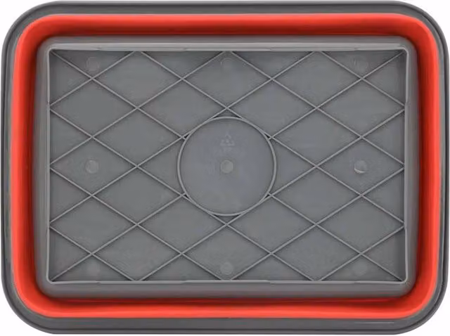 KORVIXA 10 Ltr Washing Up Bowl and Dish Drainer in Red