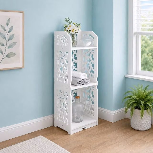 SPOT ON DEALZ Camille 3 Tier Free Standing Shelving Unit, White