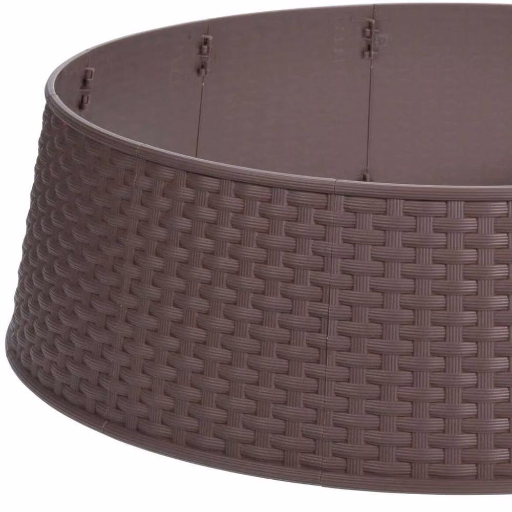 SPETLEK Brown Plastic Round Tabletop Christmas Tree Skirt Basket – 4