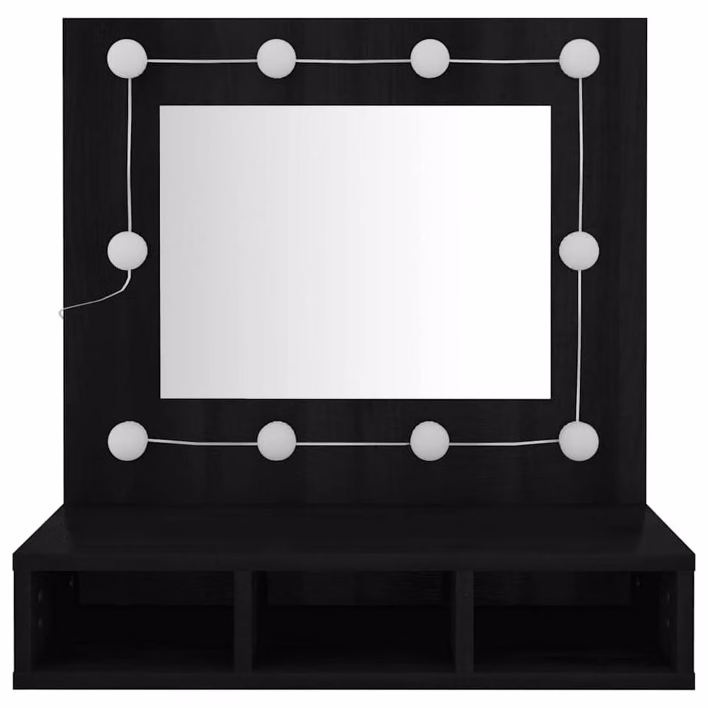 Berkfield Home Modern Black LED Mirror Cabinet with Open Shelf, W/D/H: 60 x 31.5 x 62 cm – 5