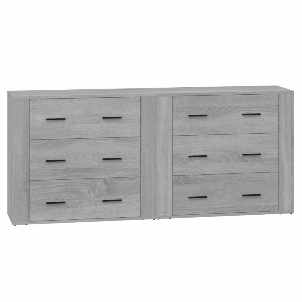 Berkfield Home Set of 2 Grey Sonoma Sideboards in Matt MDF – 2