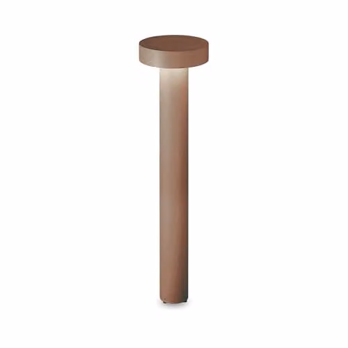 Ideal Lux Tesla 4 Light Outdoor Bollard Floor Lamp, Brown, IP44