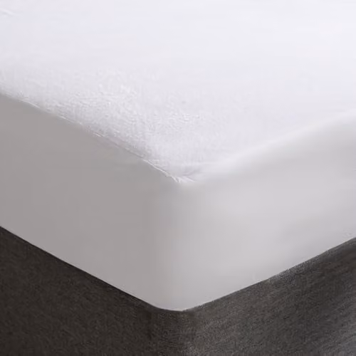 OHS Waterproof Terry Microfibre Mattress Protector in White, King Size 180 x 200 cm – 1